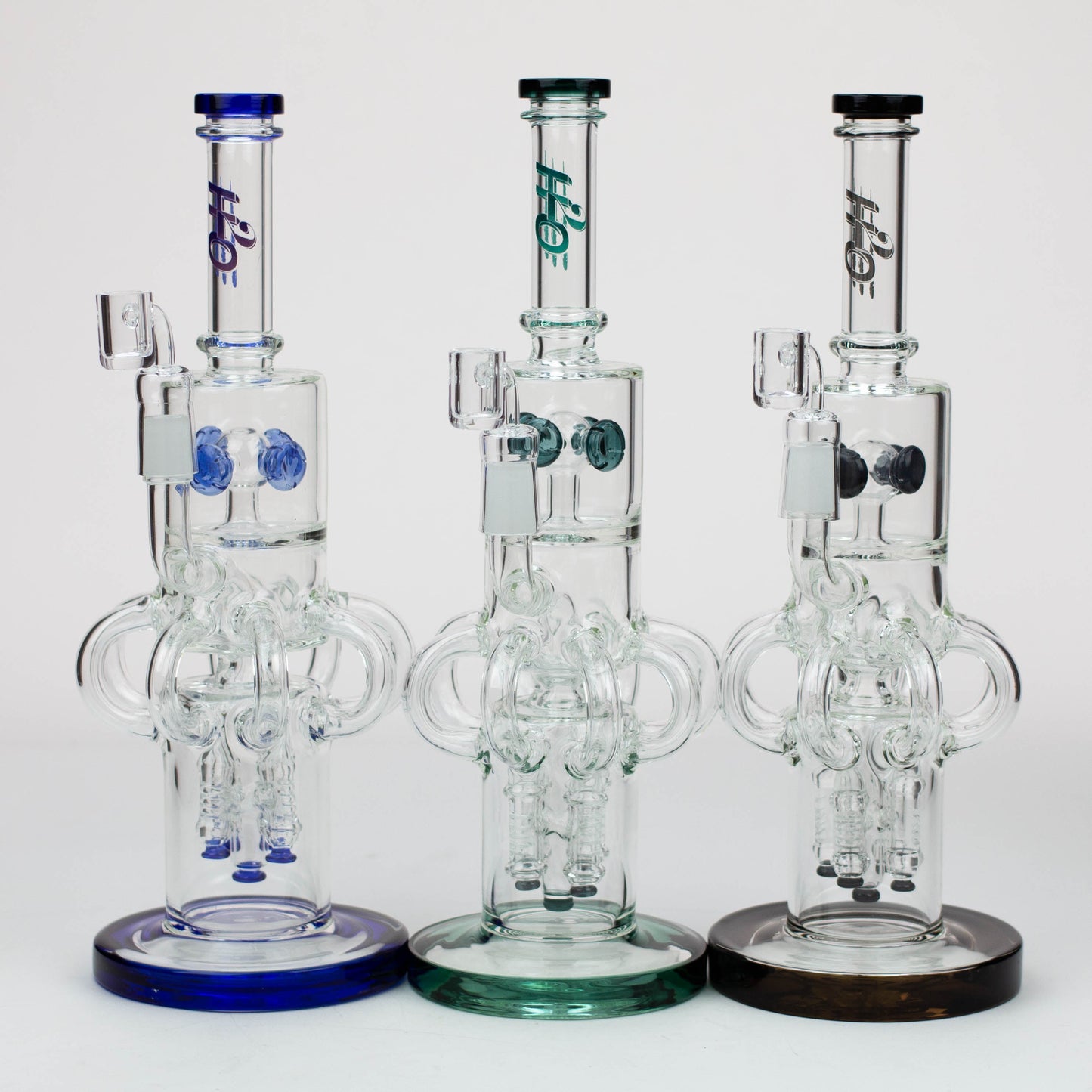 15" H2O  Glass water recycle bong [H2O-20]
