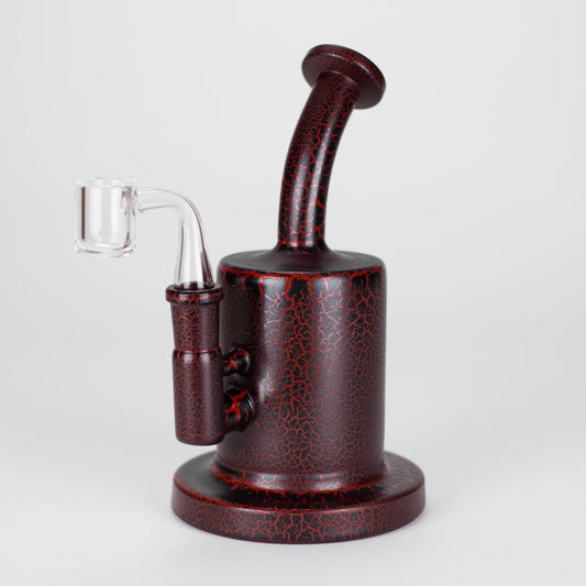 Karma | 6" Red Lightning Plated Inline Glass Dab Rig_0