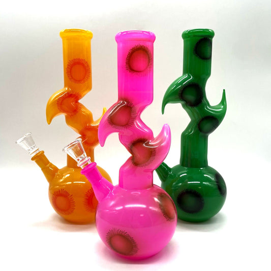 9.5" Flower Designed Bong - Assorted Color [PIP651]
