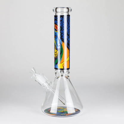 14" 7 mm Glass Bong With Dog Design