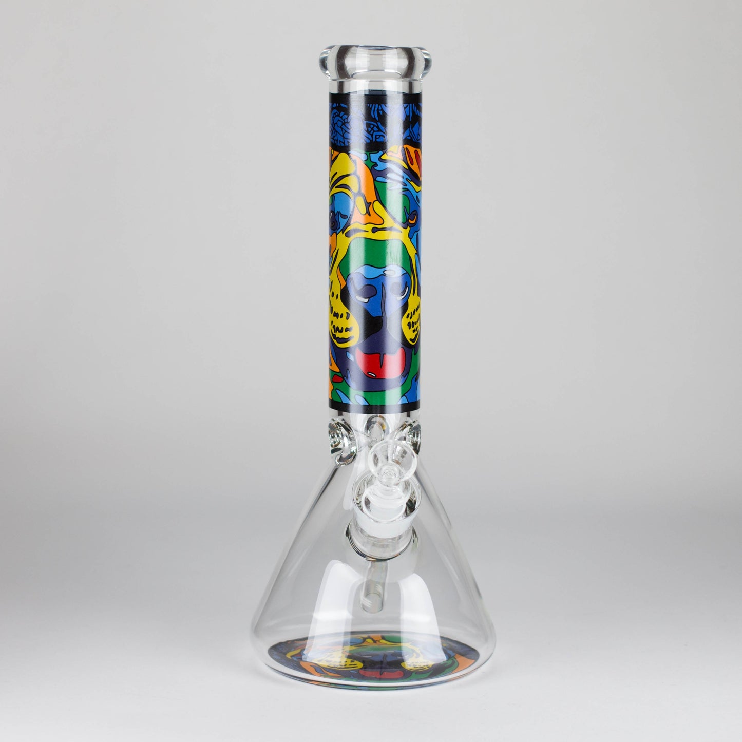14" 7 mm Glass Bong With Dog Design