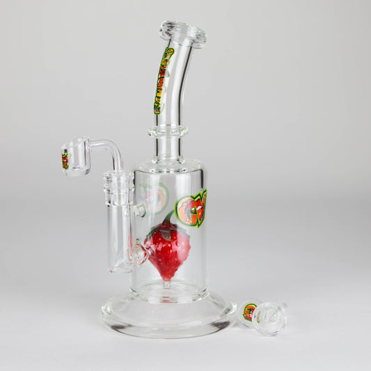 Ganjavibes | 8.5 inches Strawberry perc Waterpipe & Dabrig with Quartz Banger