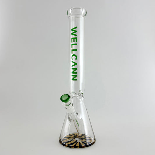 Wellcann | 17" Thickened Base Chrome Beaker Glass Bong