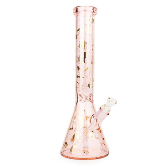 Red Eye Glass® | 15" Tall Pink Pin-up Beaker Tube W/Full Wrap Decal
