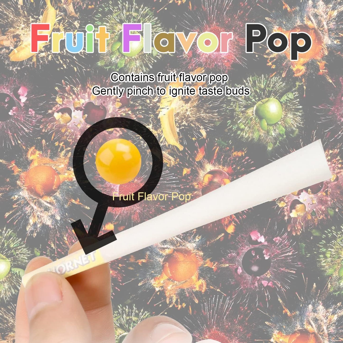Honeypuff | 1 1/4 Size Fruit flavor tip 6pk Hemp cones Box of 20