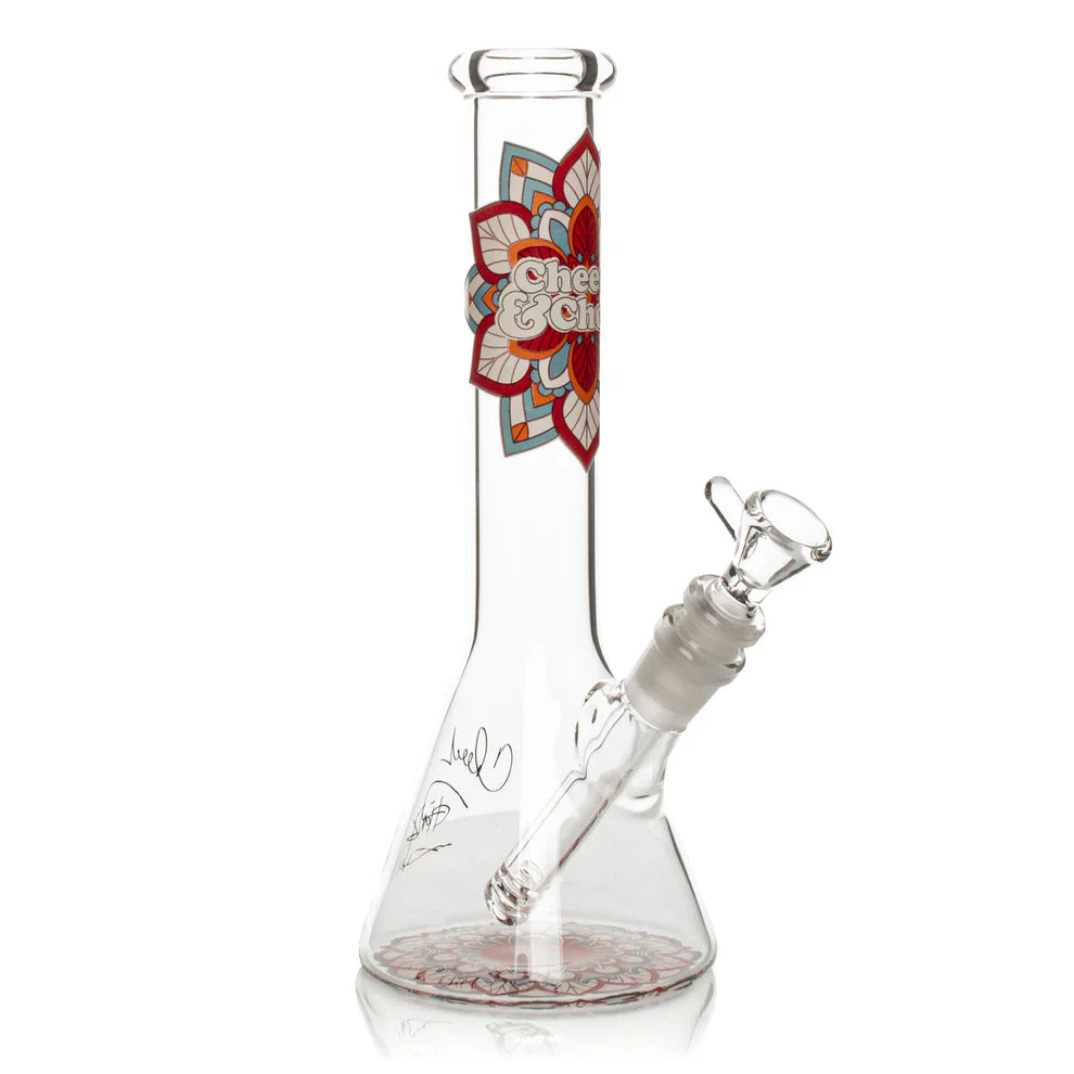 Cheech & Chong® Glass | 10" Mandala Glow in the Dark Beaker (CC174)